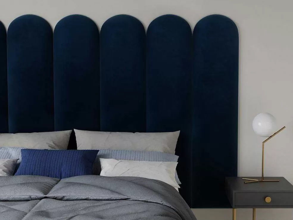 PASCAL MORABITO Paineis De Parede Cabeceira De Cama De 210 Cm Em Veludo Cor Azul - Japi* Cabeceira E Ponte De Cama