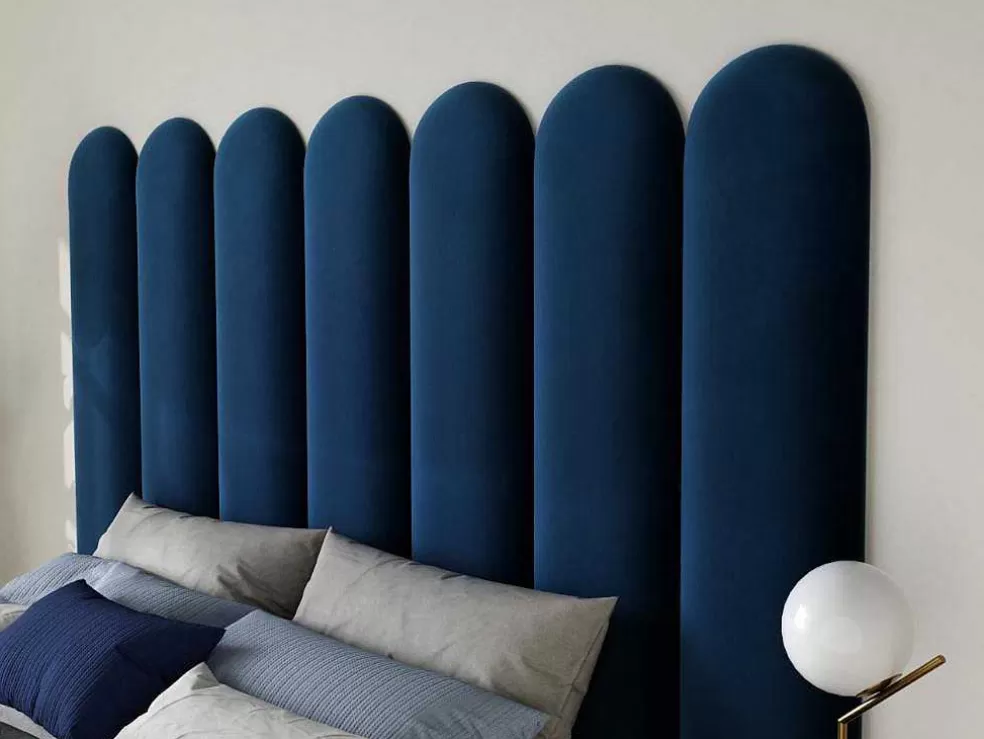 PASCAL MORABITO Paineis De Parede Cabeceira De Cama De 210 Cm Em Veludo Cor Azul - Japi* Cabeceira E Ponte De Cama