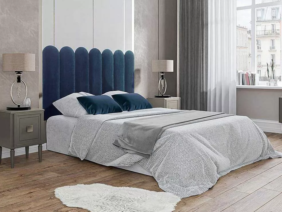 PASCAL MORABITO Paineis De Parede Cabeceira De Cama De 210 Cm Em Veludo Cor Azul - Japi* Cabeceira E Ponte De Cama