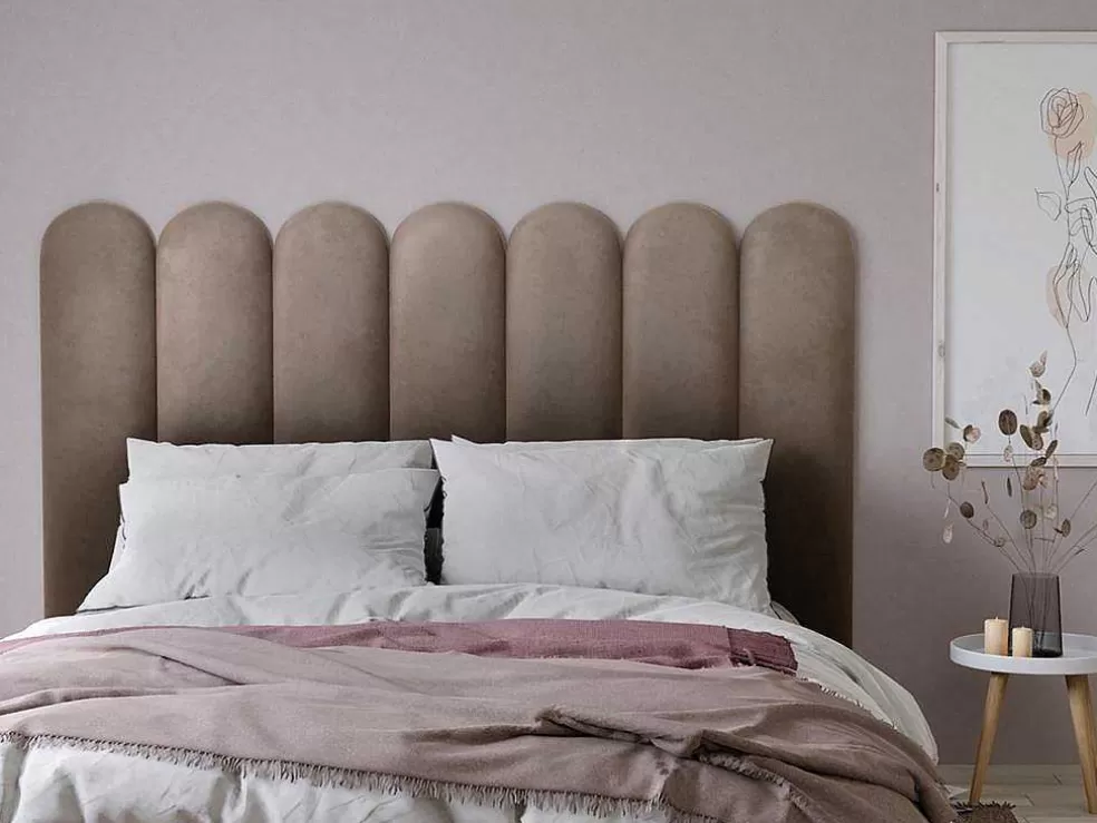 PASCAL MORABITO Paineis De Parede Cabeceira De Cama De 210 Cm Em Veludo Cor Bege - Japi* Cabeceira E Ponte De Cama
