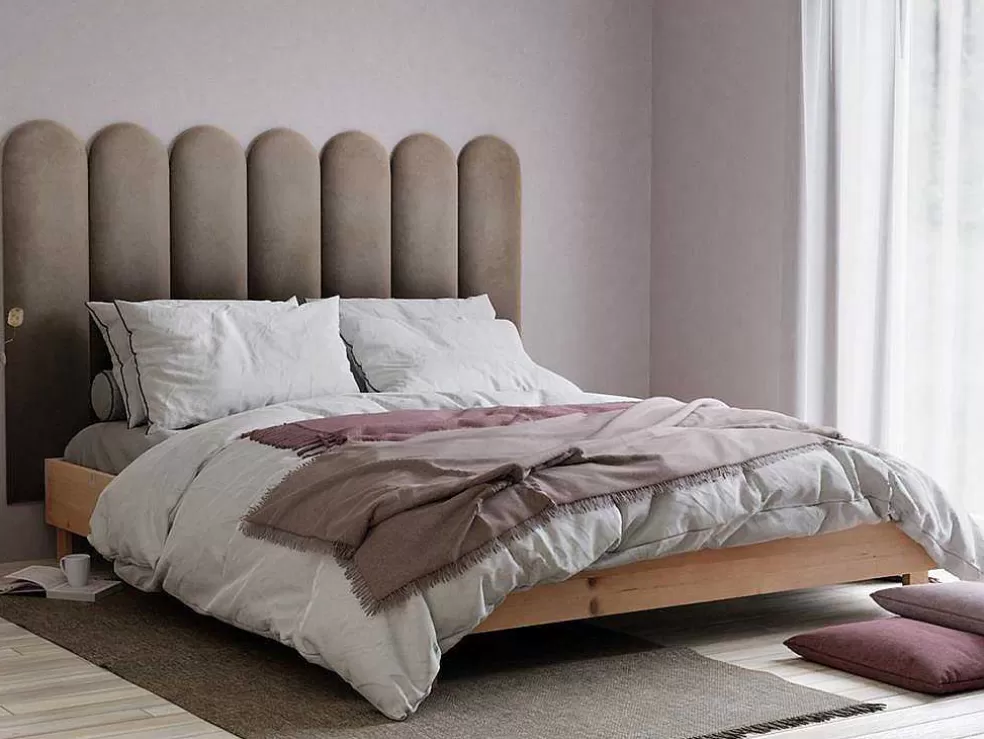 PASCAL MORABITO Paineis De Parede Cabeceira De Cama De 210 Cm Em Veludo Cor Bege - Japi* Cabeceira E Ponte De Cama