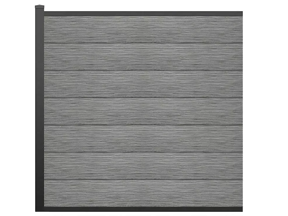 EXPERTLAND Paineis De Vedacao Para Enterrar A181 Cm, Kit De 7 Laminas Em Composito + 1 Poste Cinzento-Claro - Enola* Canico E Cerca