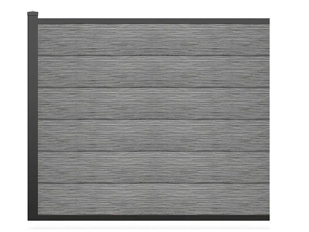 EXPERTLAND Paineis De Vedacao Para Pousar A156 Cm, Kit De 6 Laminas Em Composito + 1 Poste Cinzento-Claro - Enola* Canico E Cerca