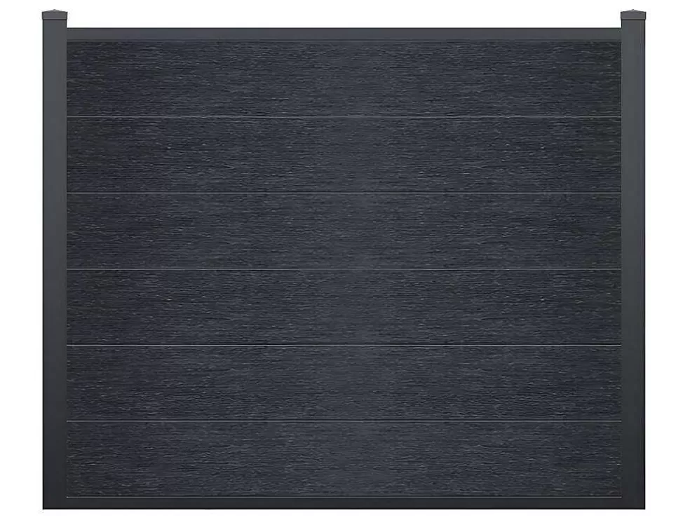 EXPERTLAND Paineis De Vedacao Para Pousar A156 Cm, Kit De 6 Laminas Em Composito + 2 Postes Antracite - Enola* Canico E Cerca
