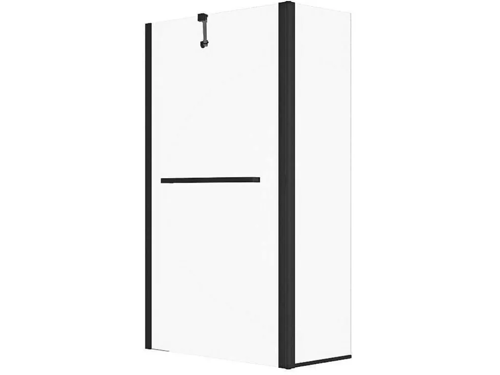 Shower & Design Painel De Banheira Com Toalheiro E Retorno Giratorio Preto Mate (70 + 30) X 140 Cm - Primael* Resguardo De Banheira