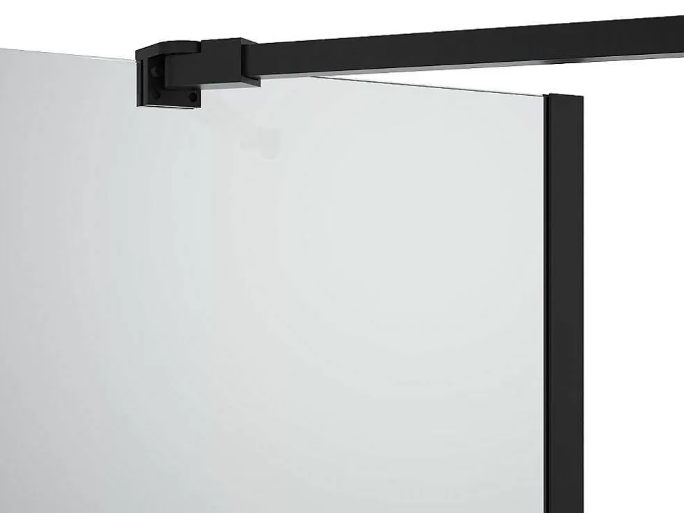 Shower & Design Painel De Banheira Com Toalheiro E Retorno Giratorio Preto Mate (70 + 30) X 140 Cm - Primael* Resguardo De Banheira