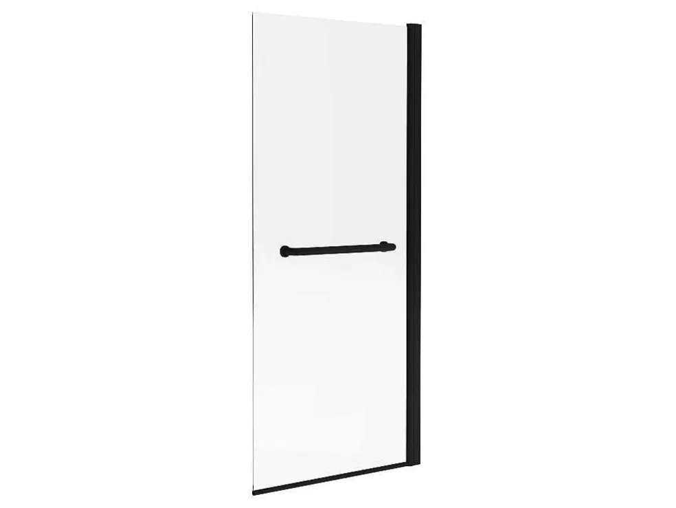 Shower & Design Painel De Banheira Com Toalheiro Em Metal Preto Mate Estilo Industrial 70 X 140 Cm - Tobin* Resguardo De Banheira