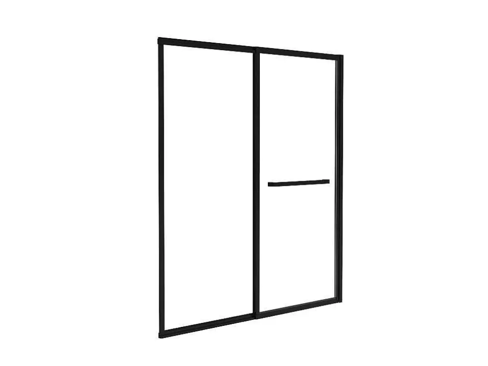 Shower & Design Painel De Banheira De Correr Preto Mate Com Toalheiro 120X140 Cm - Waimea* Resguardo De Banheira