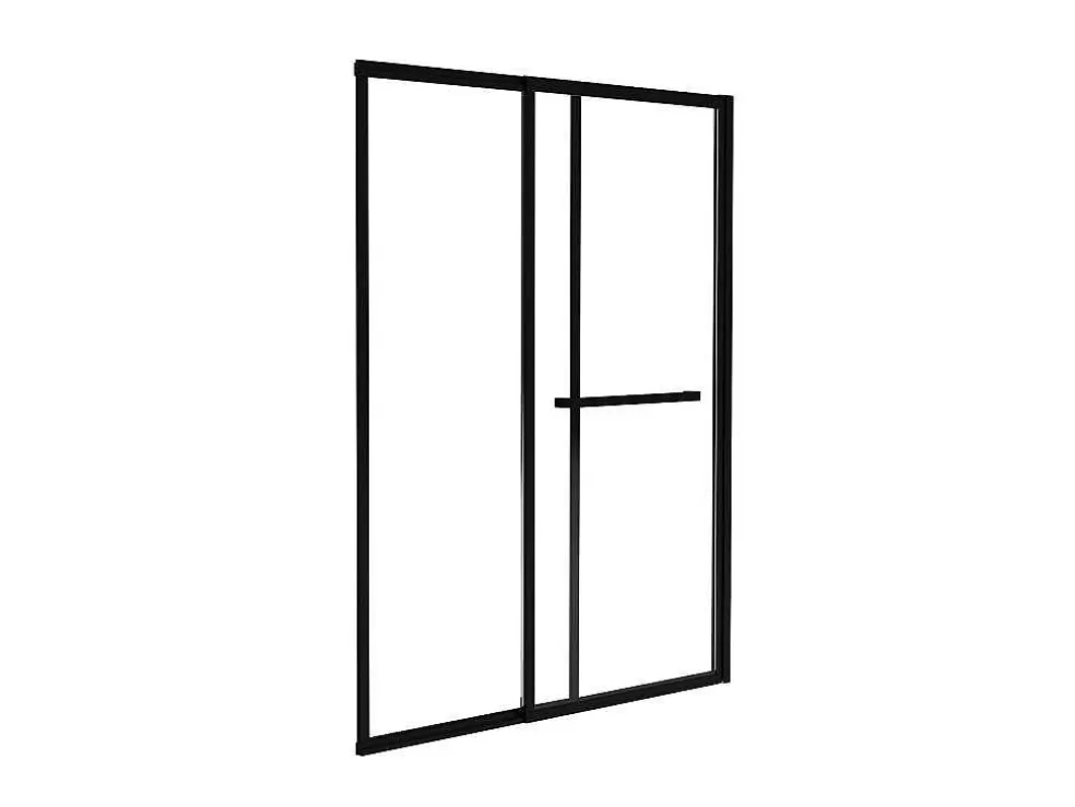 Shower & Design Painel De Banheira De Correr Preto Mate Com Toalheiro 120X140 Cm - Waimea* Resguardo De Banheira