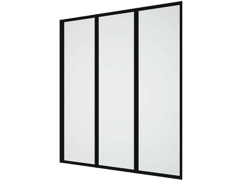 Shower & Design Painel De Banheira Dobravel Em Metal Preto Mate Estilo Atelier 120 X 140 Cm - District* Resguardo De Banheira