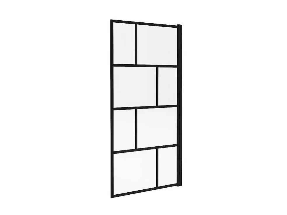 Shower & Design Painel De Banheira Giratorio Estilo Industrial 80X140 Cm Preto Mate Vidro - Rivanon* Resguardo De Banheira