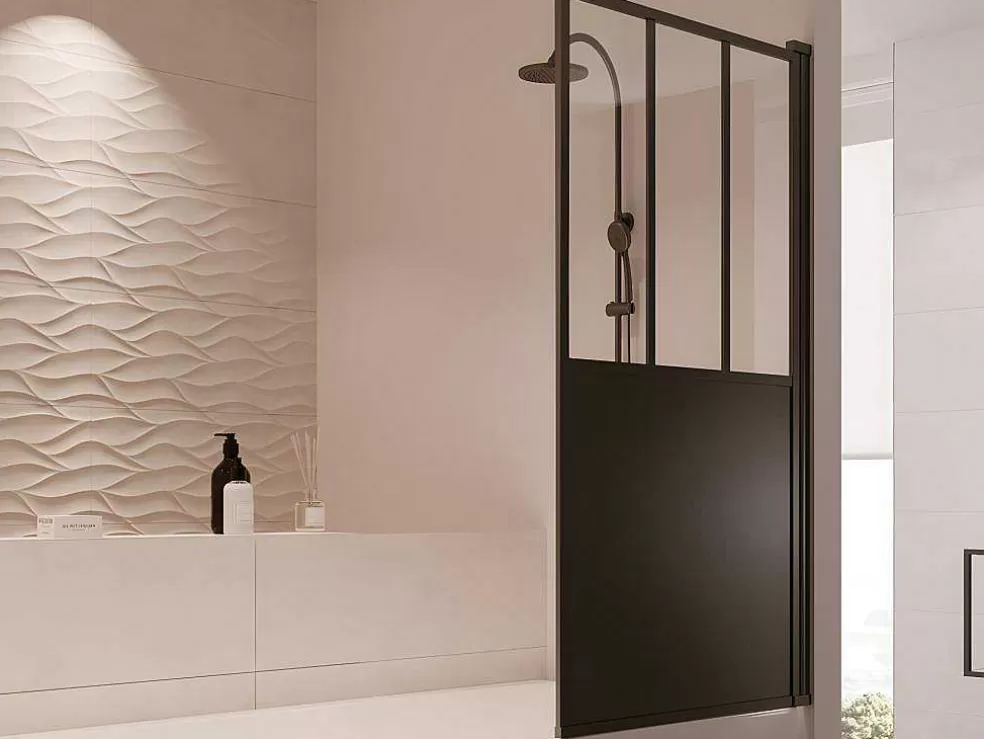 Shower & Design Painel De Banheira Preto Mate Estilo Atelier 80X140 Cm - Urbanik* Resguardo De Banheira
