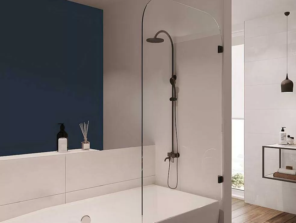 Shower & Design Painel De Banheira Reversivel Com Cantos Arredondados Estilo Industrial 80X140 Cm - Timour* Resguardo De Banheira