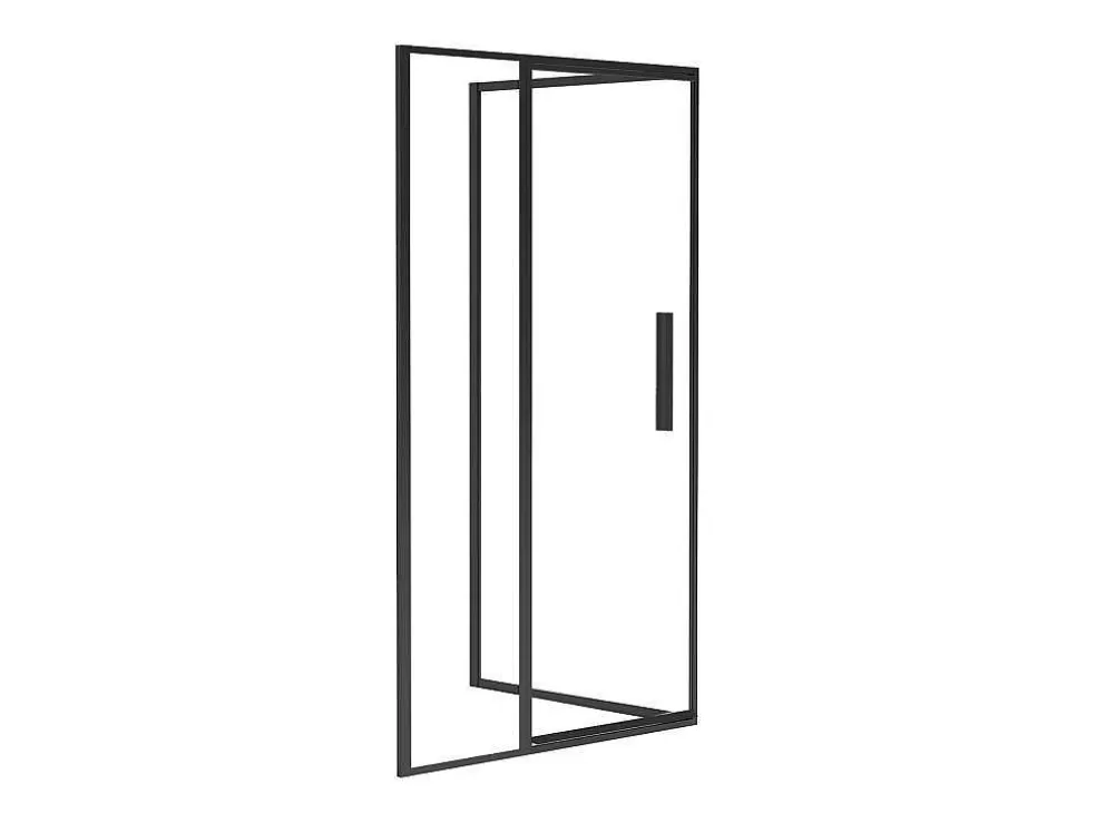 Shower & Design Painel De Duche Com Porta Giratoria Preto Fosco Estilo Industrial 120 X 80 X 195 Cm - Toroni* Painel De Duche