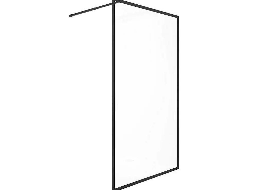 Shower & Design Painel De Duche Estilo Italiano 140 X 200 Cm Preto Mate Vidro Temperado - Amberi* Painel De Duche