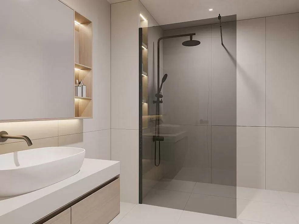 Shower & Design Painel De Duche Estilo Italiano Malika - 120X200 Cm - Vidro Cinzento* Painel De Duche