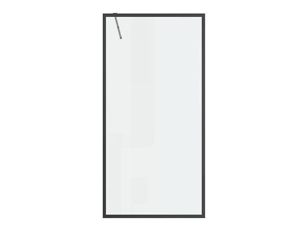 Shower & Design Painel De Duche Estilo Italiano 100X200 Cm Preto Mate Vidro Temperado - Amberi* Painel De Duche