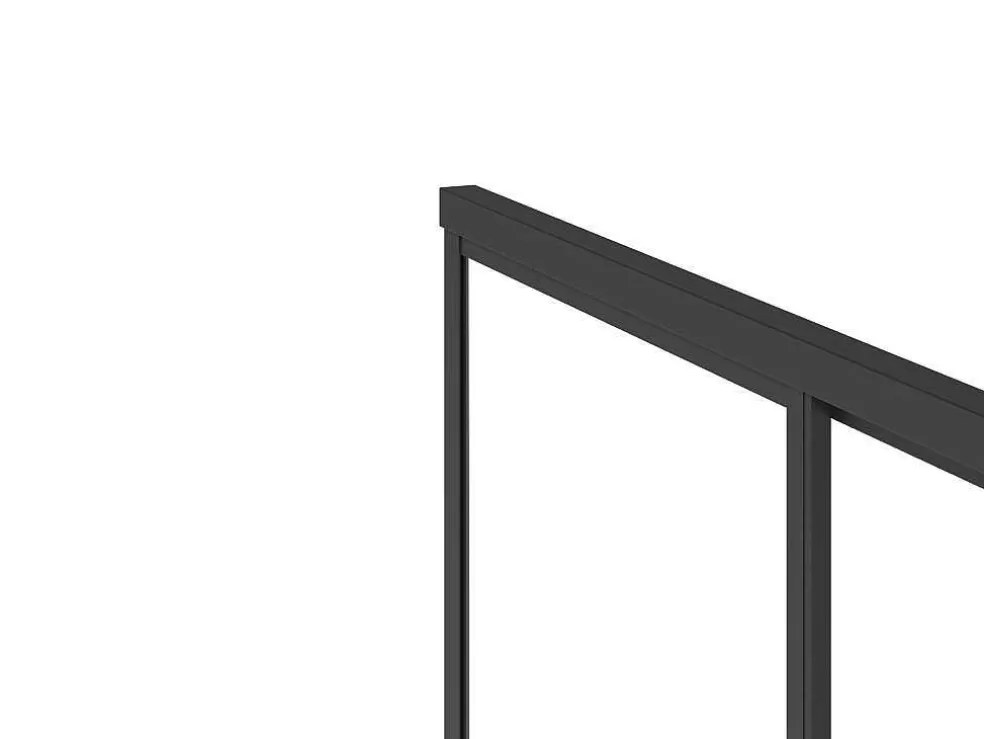 Shower & Design Painel De Duche Fixo Com Porta De Correr Preto Mate Estilo Industrial 120 X 80 X 195 Cm - Toroni* Painel De Duche