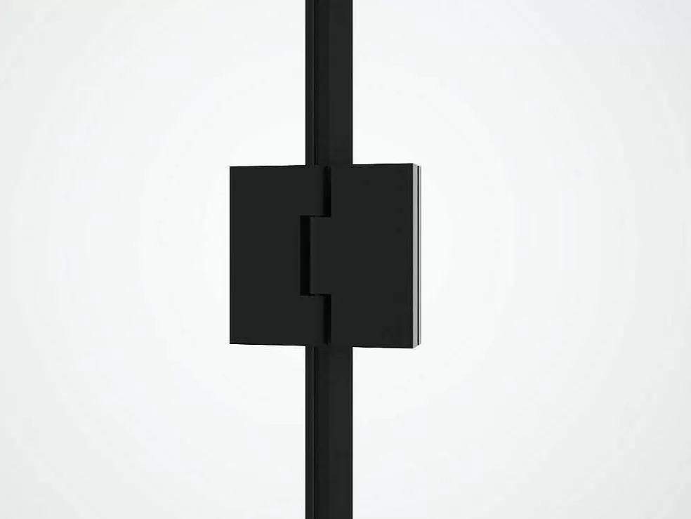Shower & Design Painel De Duche Fixo Com Porta Giratoria Preto Mate Estilo Industrial 80 X 100 X 190 Cm - Princeton* Painel De Duche