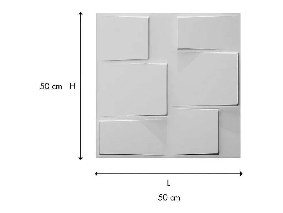 Vente-unique Painel De Parede 3D Brick Para Pintar - Pack De 3M - Lote De 12 Pecas* Painel De Parede
