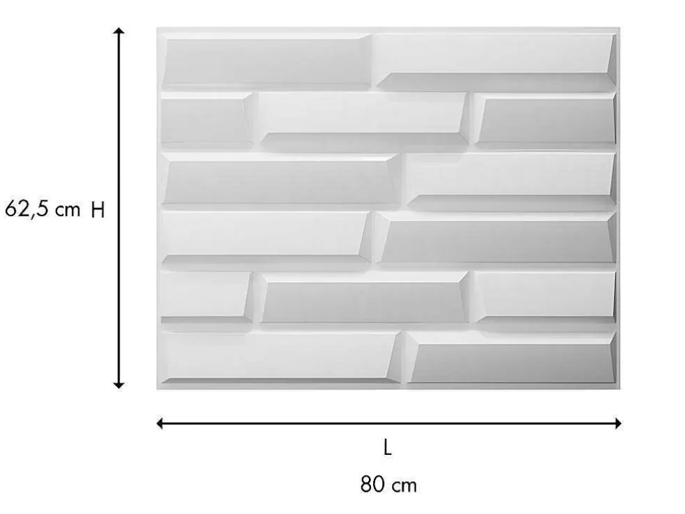 Vente-unique Painel De Parede 3D Great Para Pintar - Pack De 3M - Conjunto De 6 Pecas* Painel De Parede