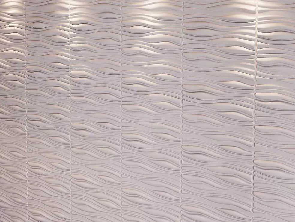 Vente-unique Painel De Parede 3D Ondia Para Pintar - Pack De 3M - Lote De 6 Pecas* Painel De Parede