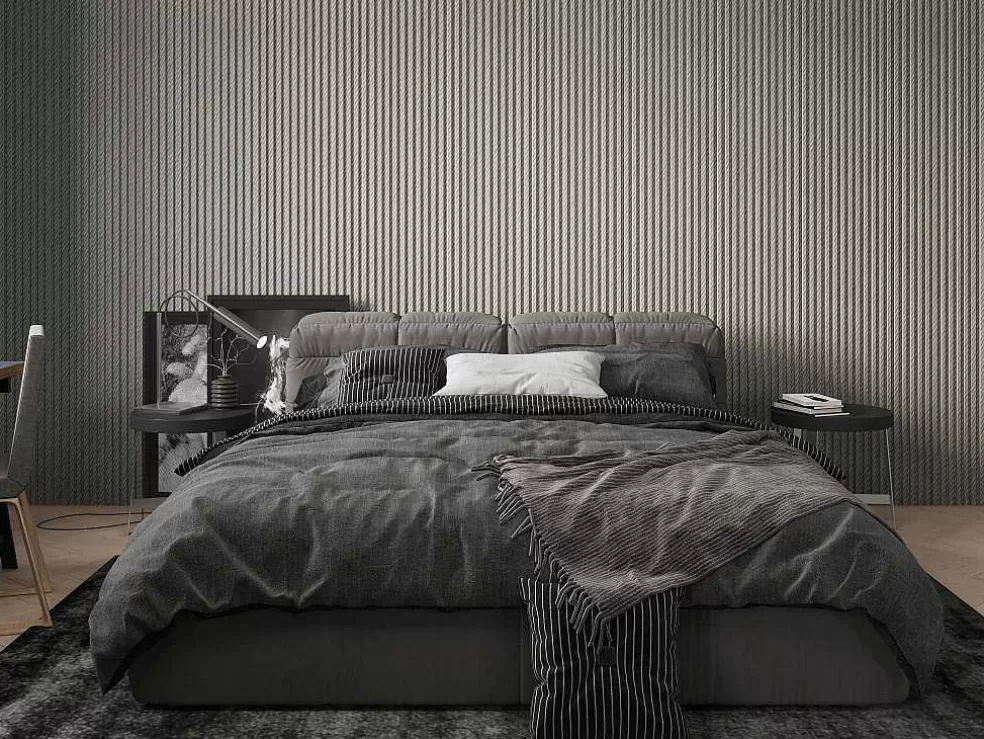 Vente-unique Painel De Parede 3D Pack De 3,71 M Cinza Conjunto De 8 Pecas - Tatiana* Painel De Parede