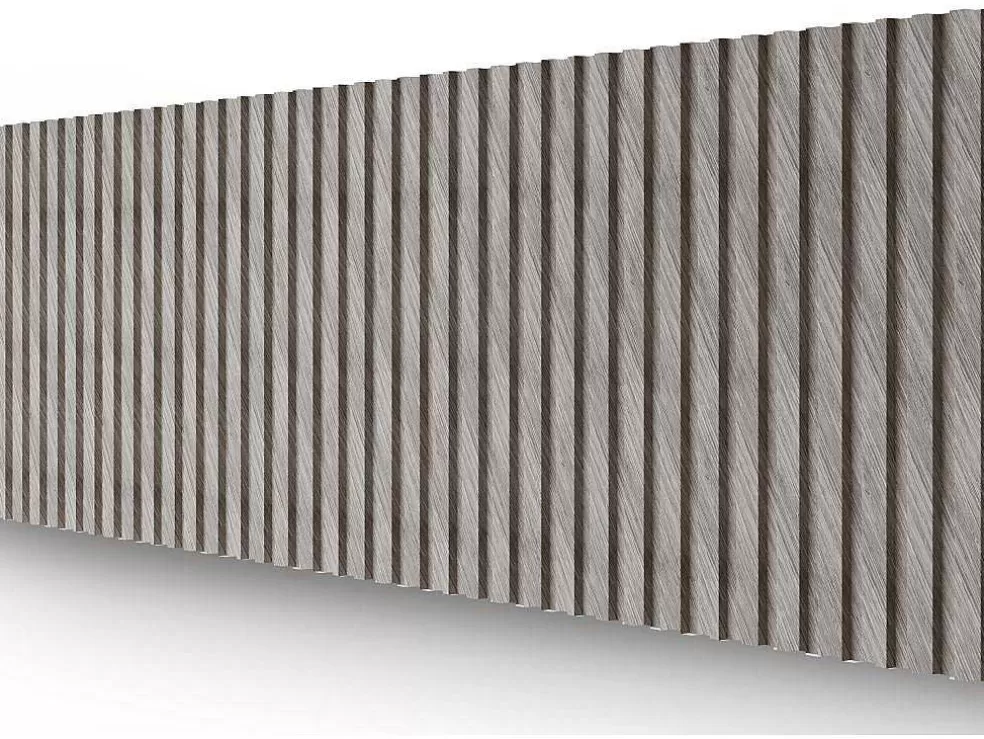 Vente-unique Painel De Parede 3D Pack De 3,71 M Cinza Conjunto De 8 Pecas - Tatiana* Painel De Parede