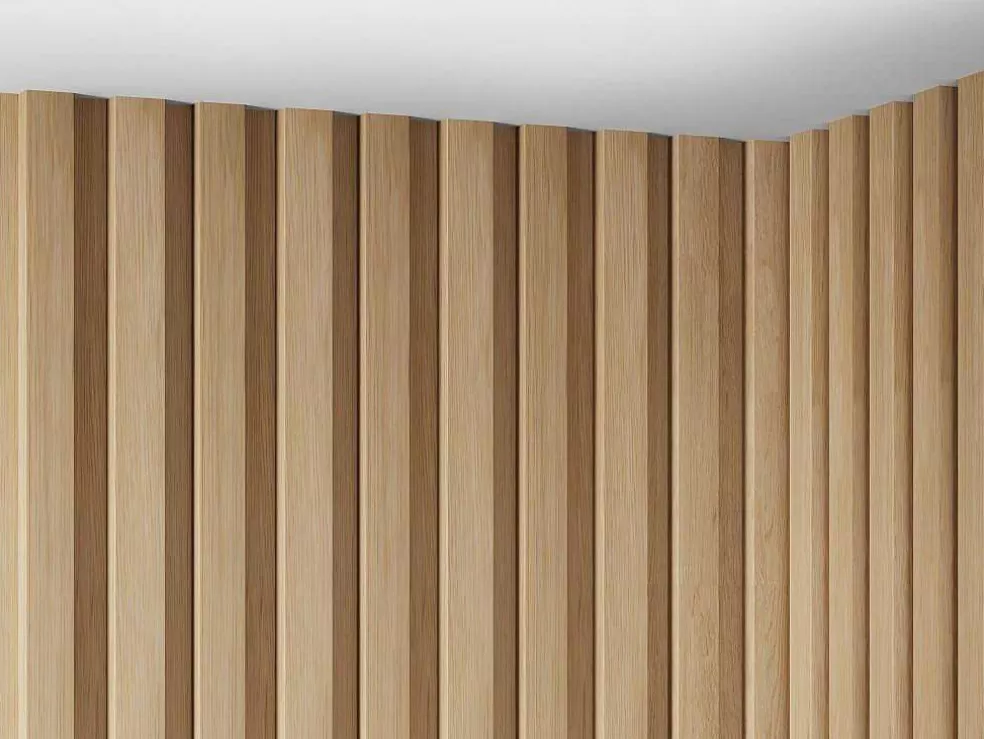 Vente-unique Painel De Parede 3D Pack De 2,83 M Cor Madeira Natural Conjunto De 8 Pecas - Flint* Painel De Parede