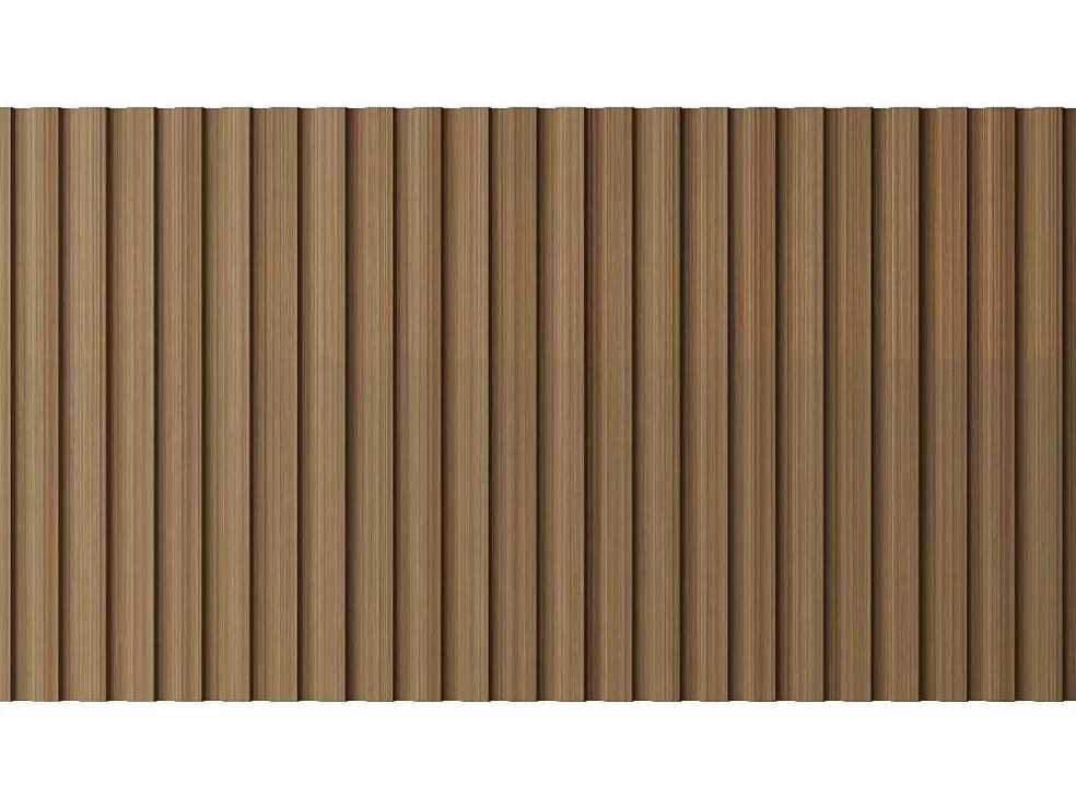 Vente-unique Painel De Parede 3D Pack De 3,71 M Cor Madeira Natural Conjunto De 8 Pecas - Tatiana* Painel De Parede