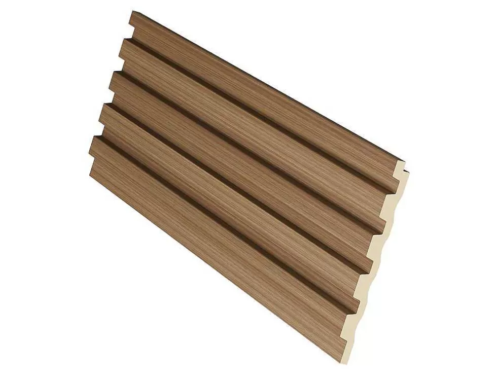 Vente-unique Painel De Parede 3D Pack De 3,71 M Cor Madeira Natural Conjunto De 8 Pecas - Tatiana* Painel De Parede