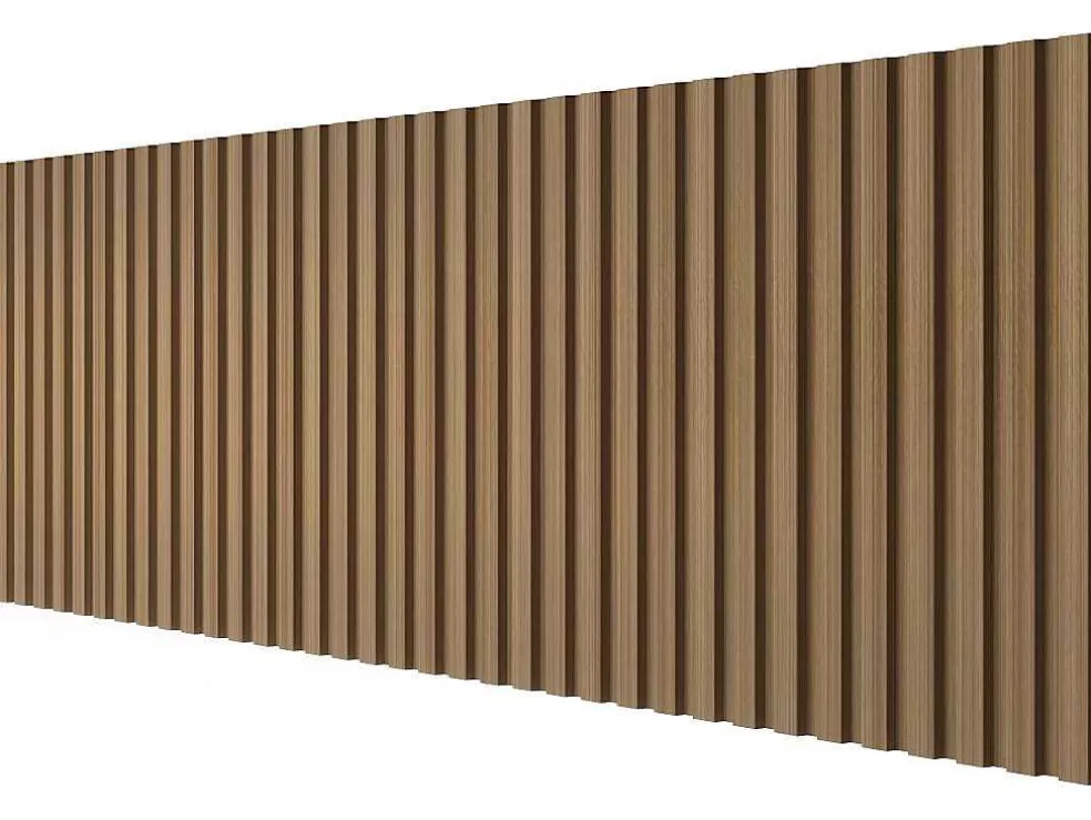 Vente-unique Painel De Parede 3D Pack De 3,71 M Cor Madeira Natural Conjunto De 8 Pecas - Tatiana* Painel De Parede