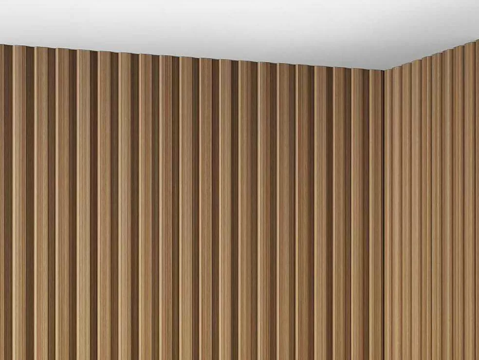 Vente-unique Painel De Parede 3D Pack De 3,71 M Cor Madeira Natural Conjunto De 8 Pecas - Tatiana* Painel De Parede