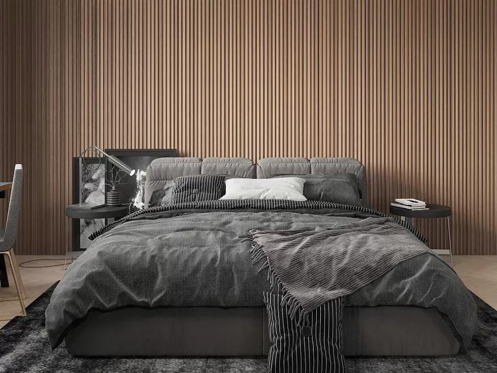Vente-unique Painel De Parede 3D Pack De 3,71 M Cor Madeira Natural Conjunto De 8 Pecas - Tatiana* Painel De Parede