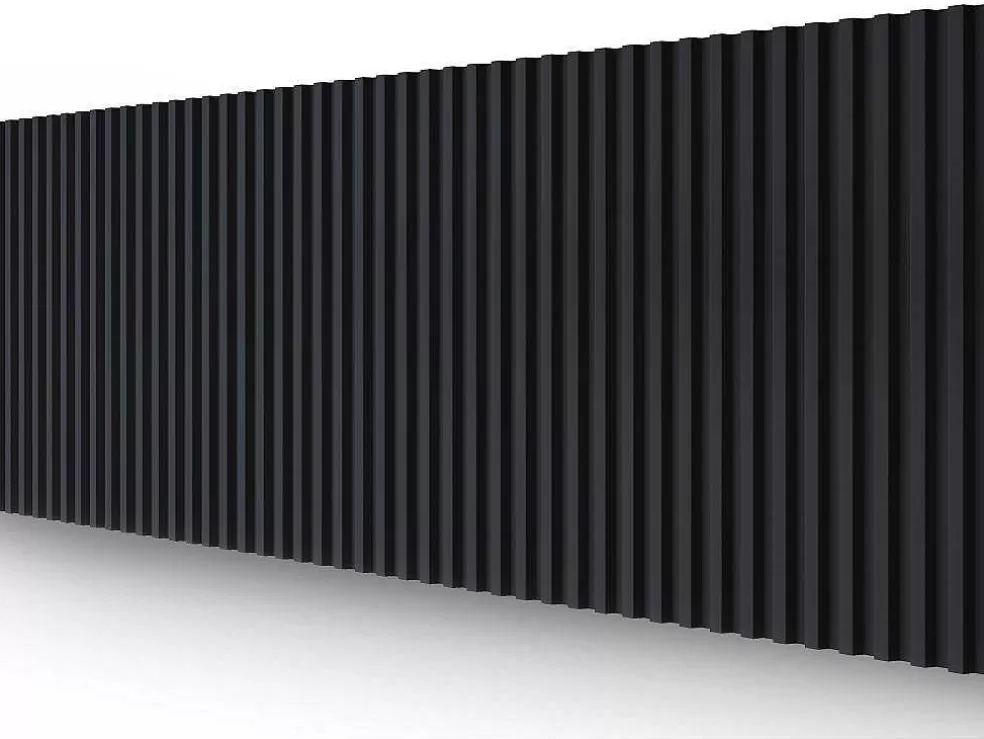 Vente-unique Painel De Parede 3D Pack De 2,83 M Preto Conjunto De 8 Pecas - Clinton* Painel De Parede