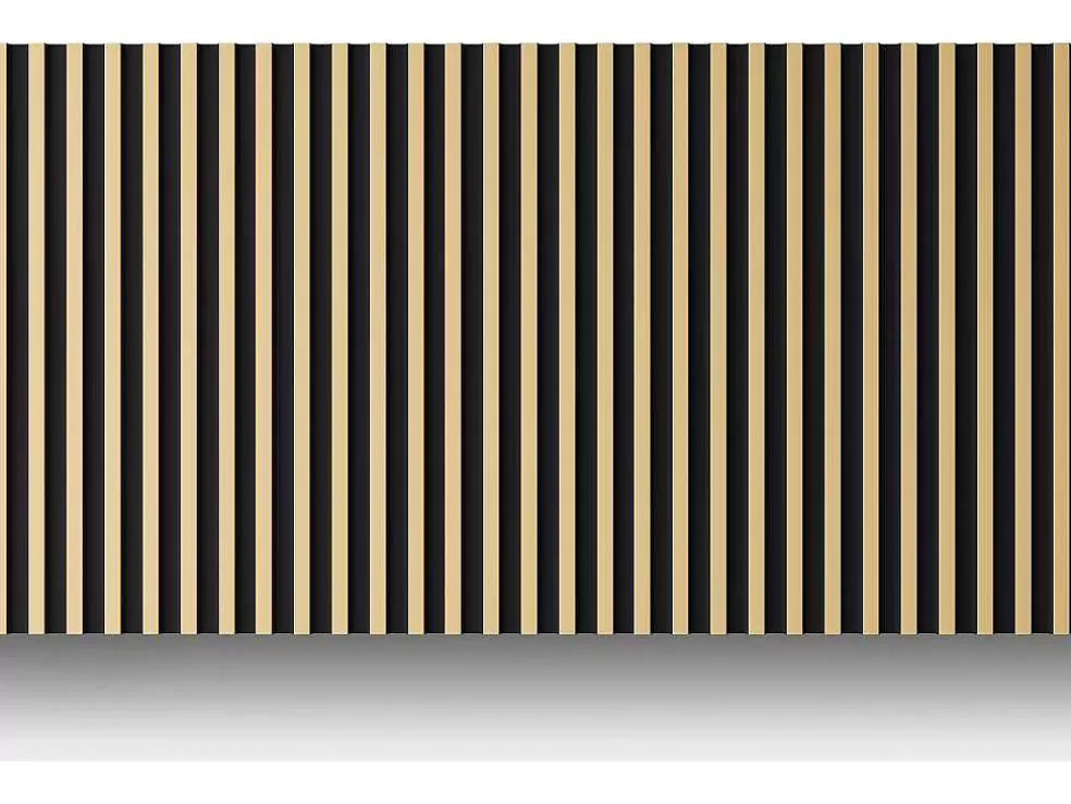 Vente-unique Painel De Parede 3D Pack De 2,83 M Preto E Dourado Conjunto De 8 Pecas - Clinton* Painel De Parede