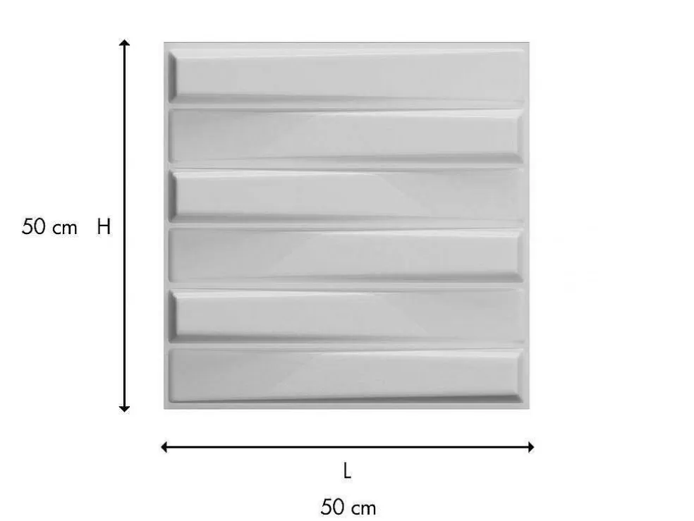 Vente-unique Painel De Parede 3D Strait Para Pintar - Pack De 3M - Lote De 12 Pecas* Painel De Parede