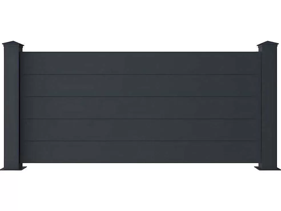EXPERTLAND Painel De Vedacao A78 X C189 Cm Em Aluminio Antracite - Otavio* Canico E Cerca