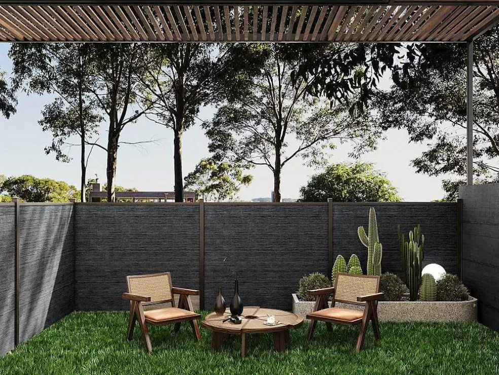 EXPERTLAND Painel De Vedacao Em Composito Para Enterrar No Chao Enola A.181 Cm - Antracite* Canico E Cerca