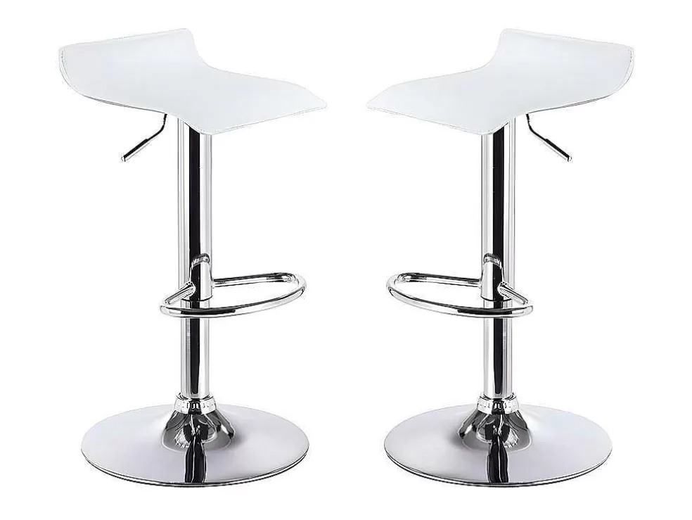 Frankystar Par De 2 Bancos De Bar Estofados Em Couro Sintetico Para Bares E Cozinhas Modelo Graziano Branco* Bancos De Bar