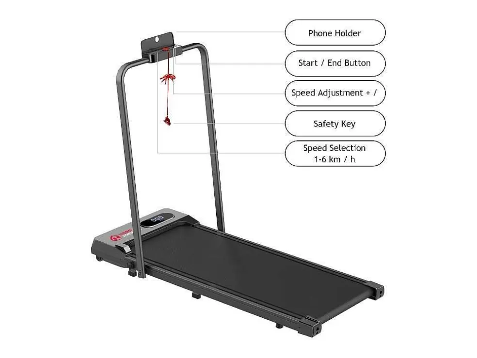 Vente-unique Passadeira De Secretária 1-6Km/H Maquina De Corrida A Pe Para Escritório Em Casa Com Opcao De Dobragem* Fitness