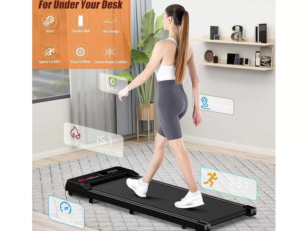 Vente-unique Passadeira De Secretária 1-6Km/H Maquina De Corrida A Pe Para Escritório Em Casa Com Opcao De Dobragem* Fitness