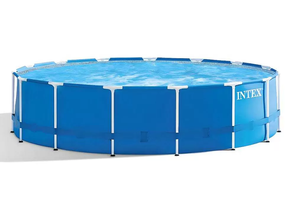 Intex Piscina Redonda Acima Do Solo 366X76 Cm Com Bomba E Cartucho* Piscina
