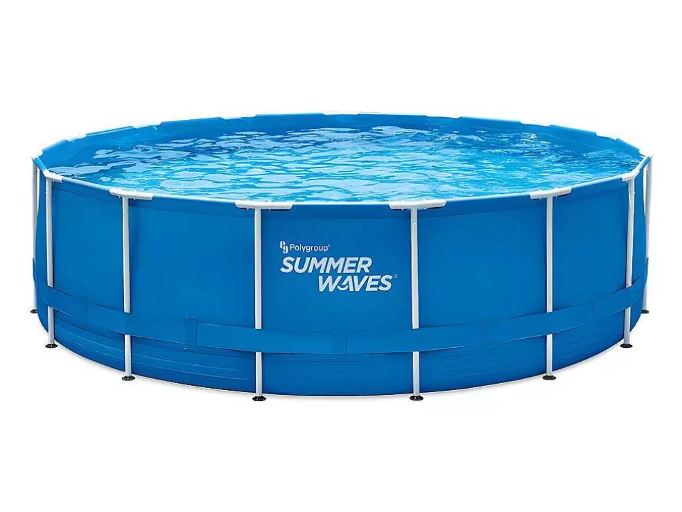 Vente-unique Piscina Tubular Redonda Azul Com Bomba De Filtro De Cartucho De D457 X A122 Cm - Lacanau* Piscina