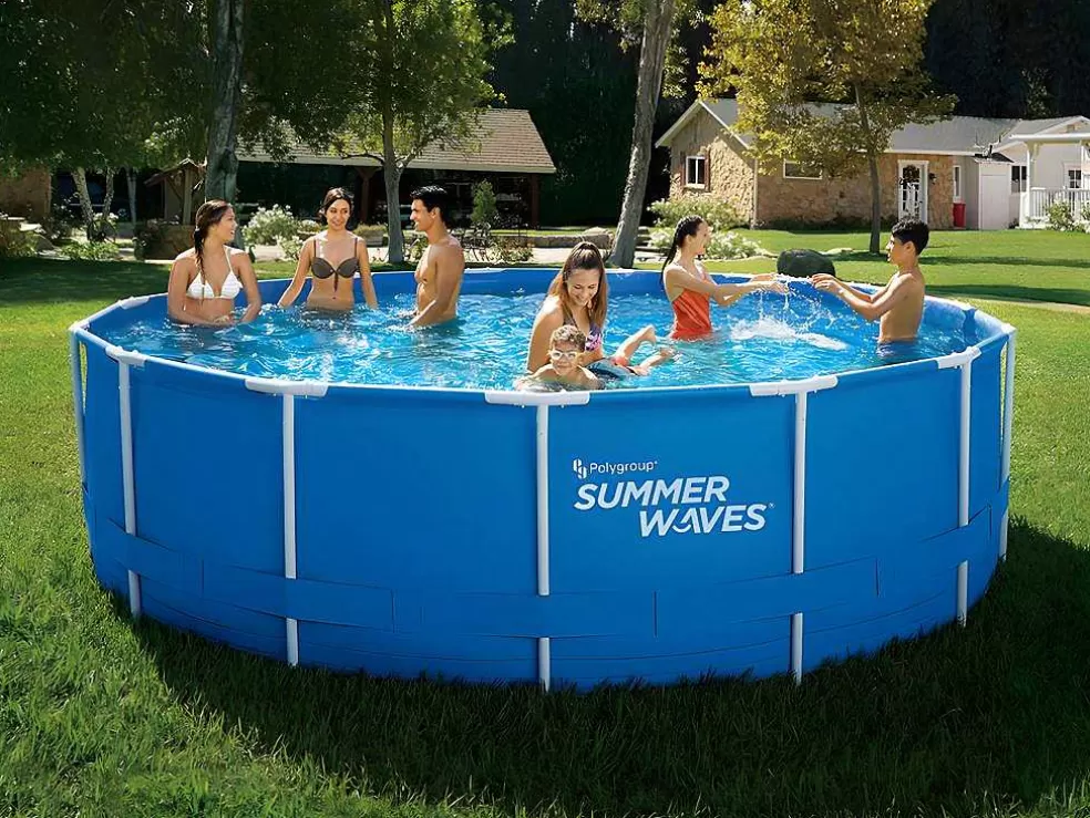 Vente-unique Piscina Tubular Redonda Azul Com Bomba De Filtro De Cartucho De D457 X A122 Cm - Lacanau* Piscina