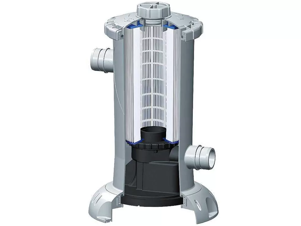 Vente-unique Piscina Tubular Redonda Cinzenta Com Bomba Filtradora De Cartucho D.427 X A.107 Cm - Nisoka* Piscina