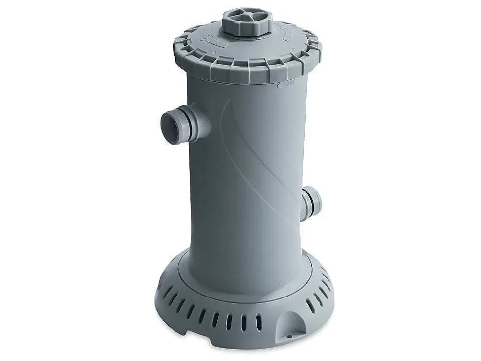 Vente-unique Piscina Tubular Redonda Cinzenta Com Bomba Filtradora De Cartucho D.427 X A.107 Cm - Nisoka* Piscina