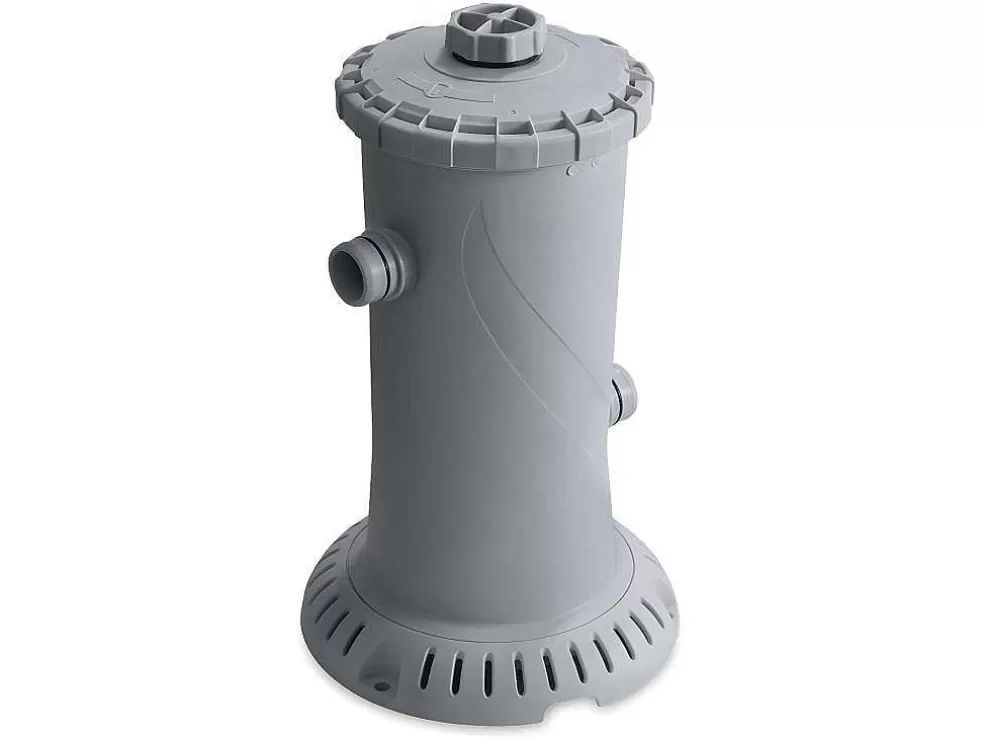 Vente-unique Piscina Tubular Retangular Cinzenta Com Bomba Filtradora De Cartucho C549 X L274 X A132 Cm - Zamora* Piscina
