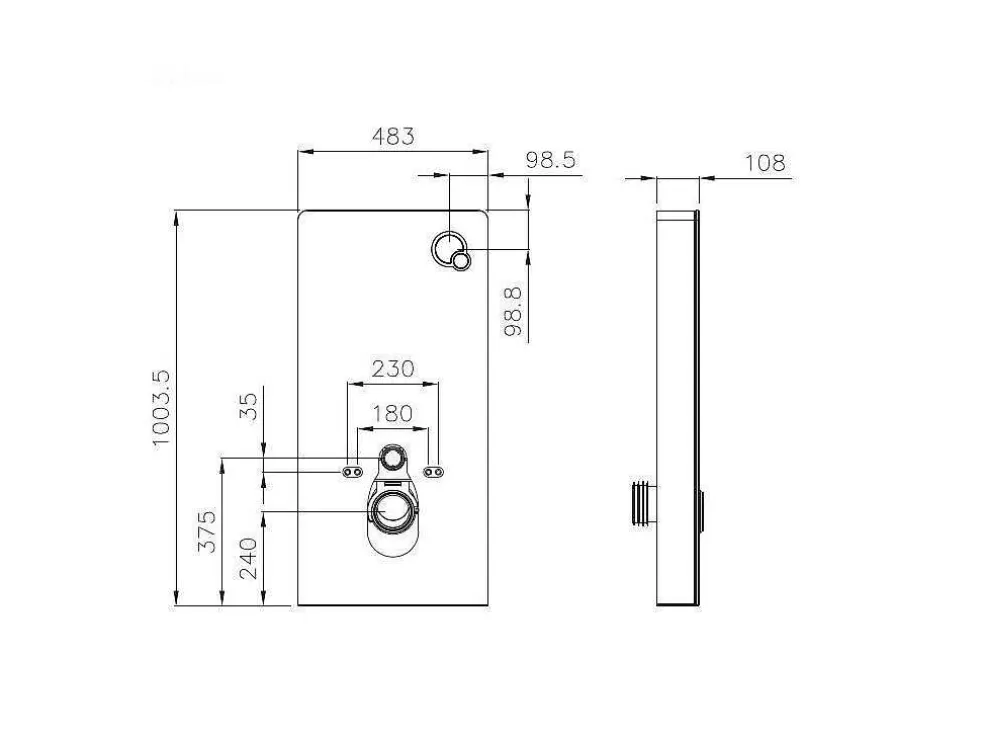 Vente-unique Placa De Descarga Decorativa Para Sanita Suspensa, Preto - Spinosa* Sanita Suspensa