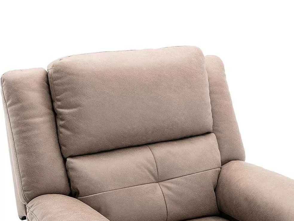 Vente-unique Poltrona Articulada Elétrica Em Tecido Cor Taupe - Dolene* Cadeirão Relax